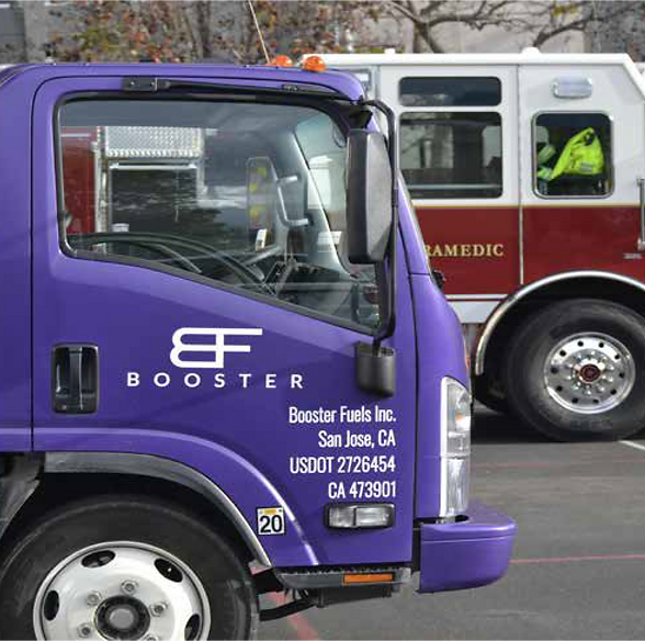 fuel tanker at landscaping customer